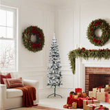 Vidaxx Künstliche Weihnachtsbaumhälfte mit Schnee schmal 150 cm