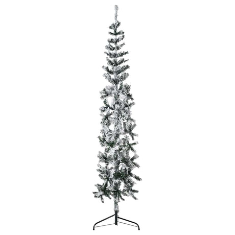 Vidaxl Kunstkerstboom halbe mit schneebedeckten 240 cm