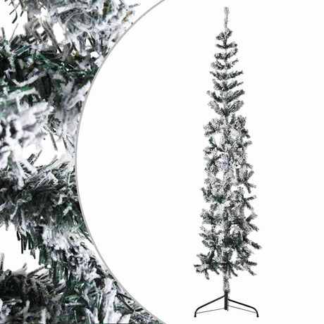 Vidaxl Kunstkerstboom halbe mit schneebedeckten 240 cm