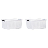 Vidaxl -Speicherboxen 2 ST mit Deckel 32 l transparent