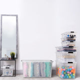 Vidaxl -Speicherboxen 2 ST mit Deckel 32 l transparent