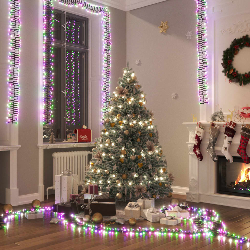 Vidaxl Light Girland Cluster mit 400 LEDs Pastell Multi -Colored 7,4 m PVC