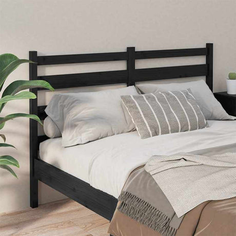 Vidaxl hoofdbord 166x4x100 cm massief grenenhout zwart