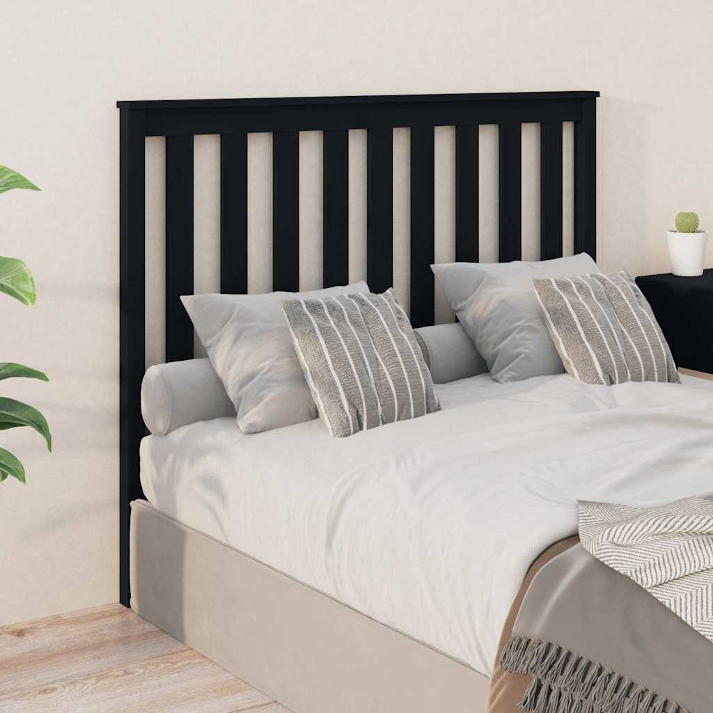 Vidaxl hoofdbord 126x6x101 cm massief grenenhout zwart