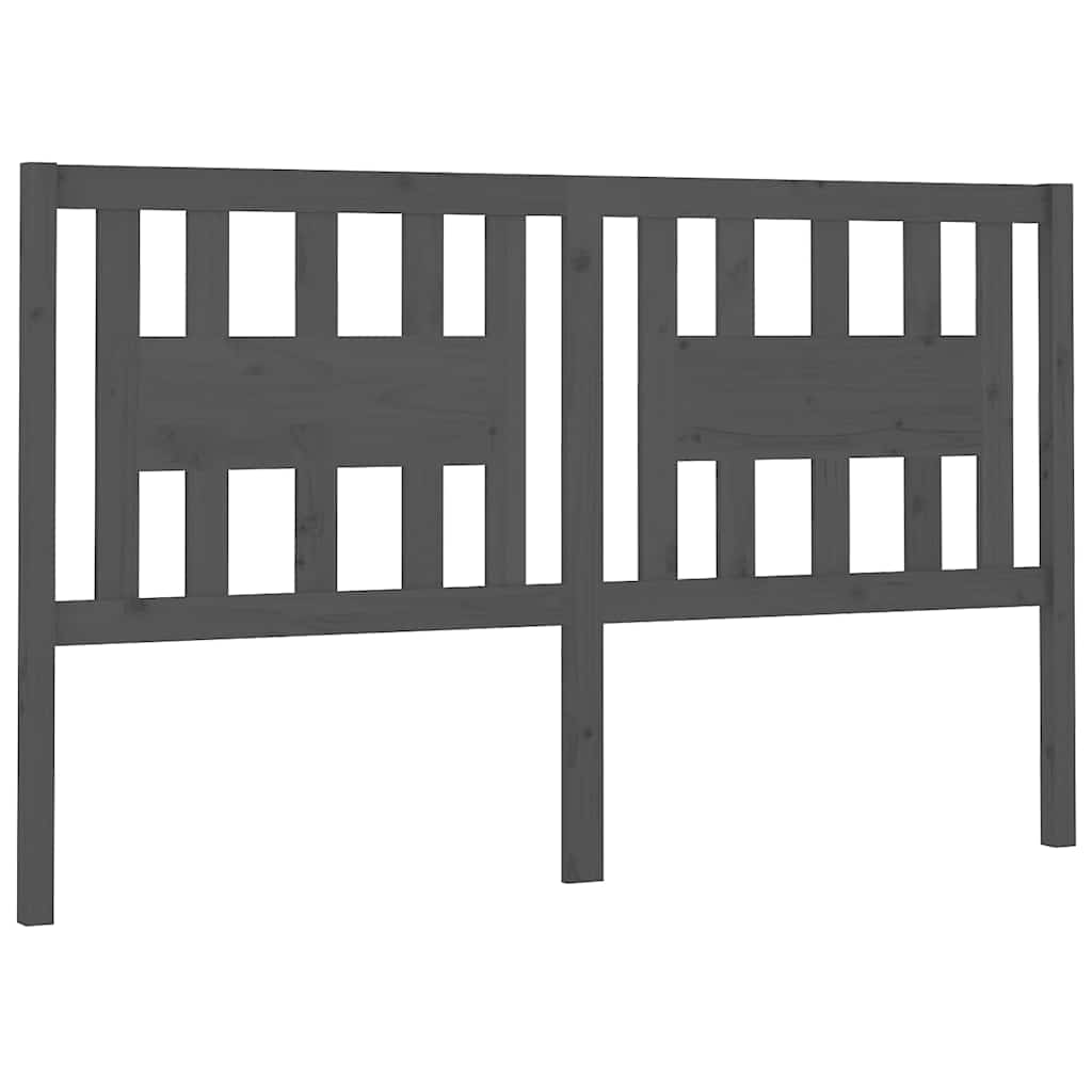 Vidaxl hoofdbord 126x4x100 cm massief grenenhout grijs