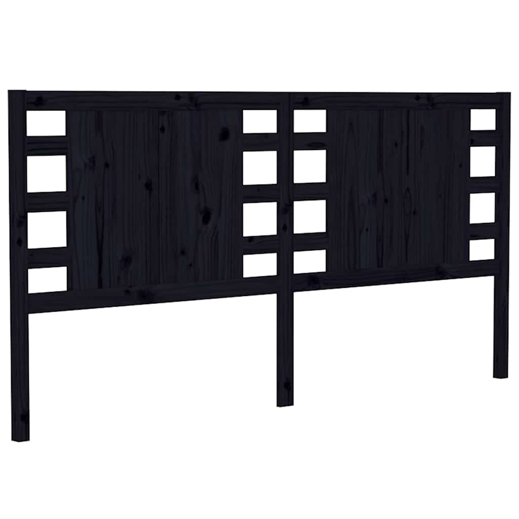 Vidaxl hoofdbord 146x4x100 cm massief grenenhout zwart