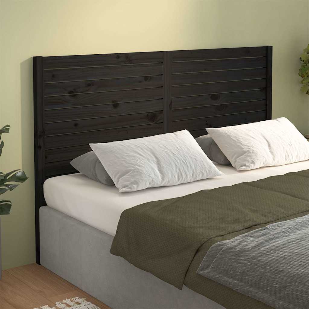 Vidaxl hoofdbord 126x4x100 cm massief grenenhout zwart