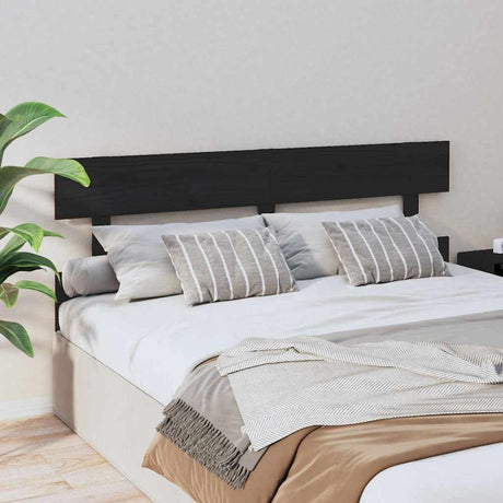 Vidaxl hoofdbord 164x3x81 cm massief grenenhout zwart