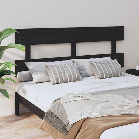 Vidaxl hoofdbord 164x3x81 cm massief grenenhout zwart