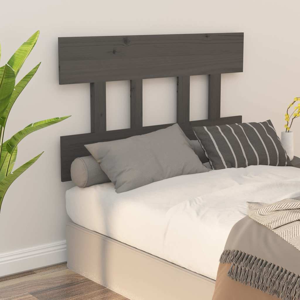 Vidaxl hoofdbord 103,5x3x81 cm massief grenenhout grijs