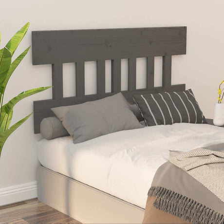Vidaxl hoofdbord 138,5x3x81 cm massief grenenhout grijs