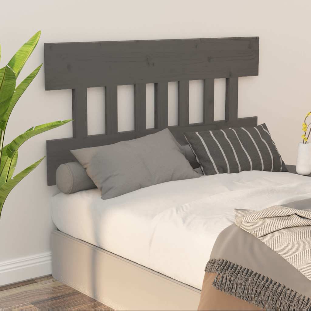 Vidaxl hoofdbord 163,5x3x81 cm massief grenenhout grijs
