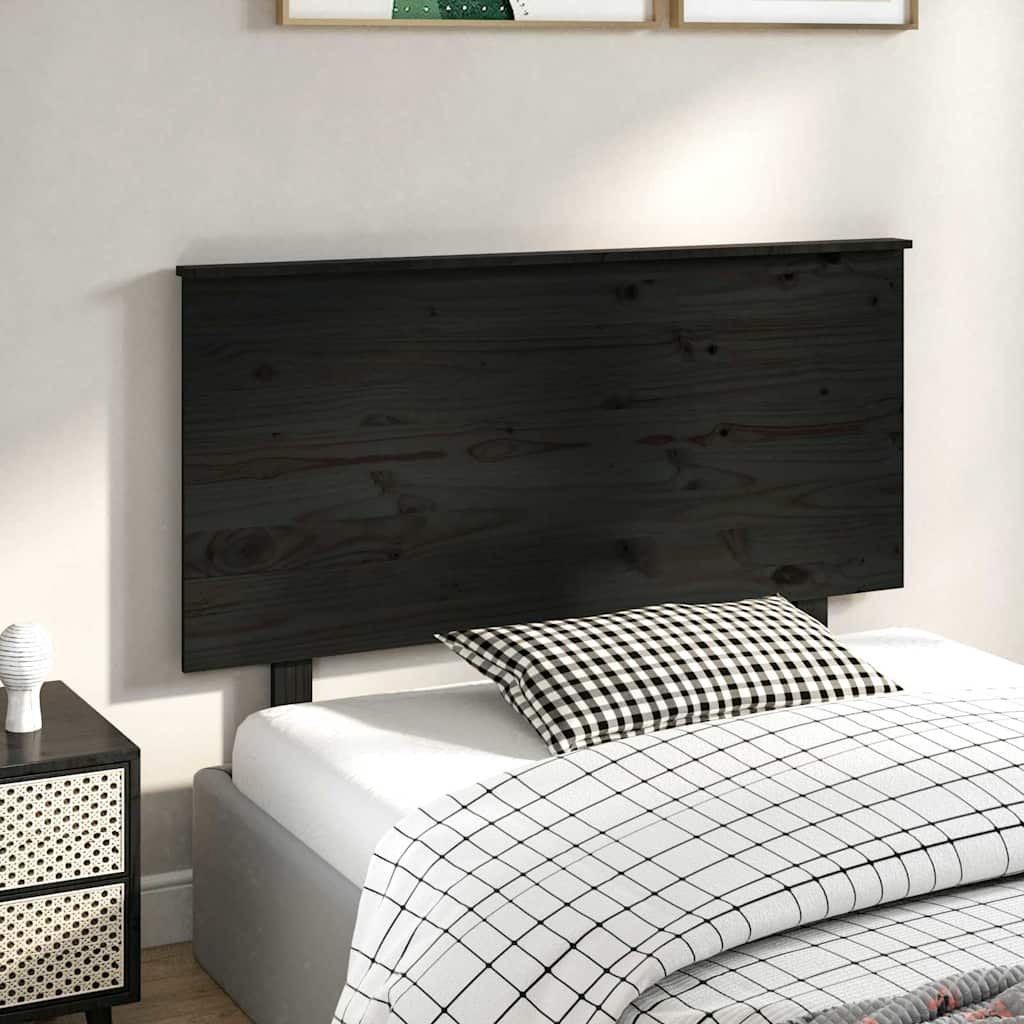 Vidaxl hoofdbord 124x6x82,5 cm massief grenenhout zwart