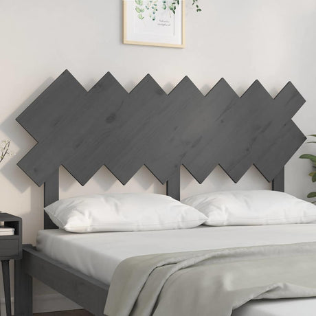 Vidaxl hoofdbord 141x3x80,5 cm massief grenenhout grijs