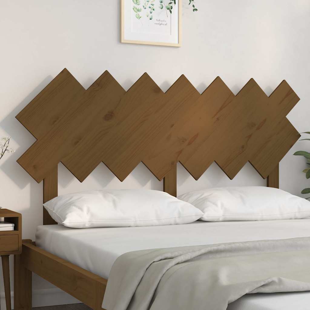 Vidaxl hoofdbord 141x3x80,5 cm massief grenenhout honingbruin