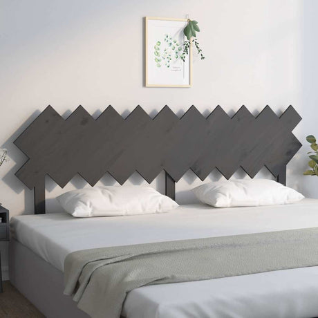 Vidaxl hoofdbord 196x3x80,5 cm massief grenenhout grijs