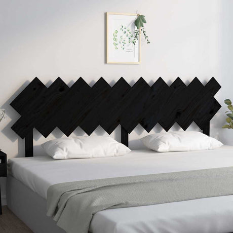 Vidaxl hoofdbord 196x3x80,5 cm massief grenenhout zwart