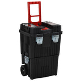 Vidaxl -Werkzeugtrolley Polypropen schwarz und rot