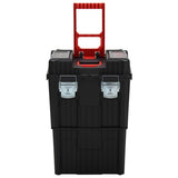 Vidaxl -Werkzeugtrolley Polypropen schwarz und rot