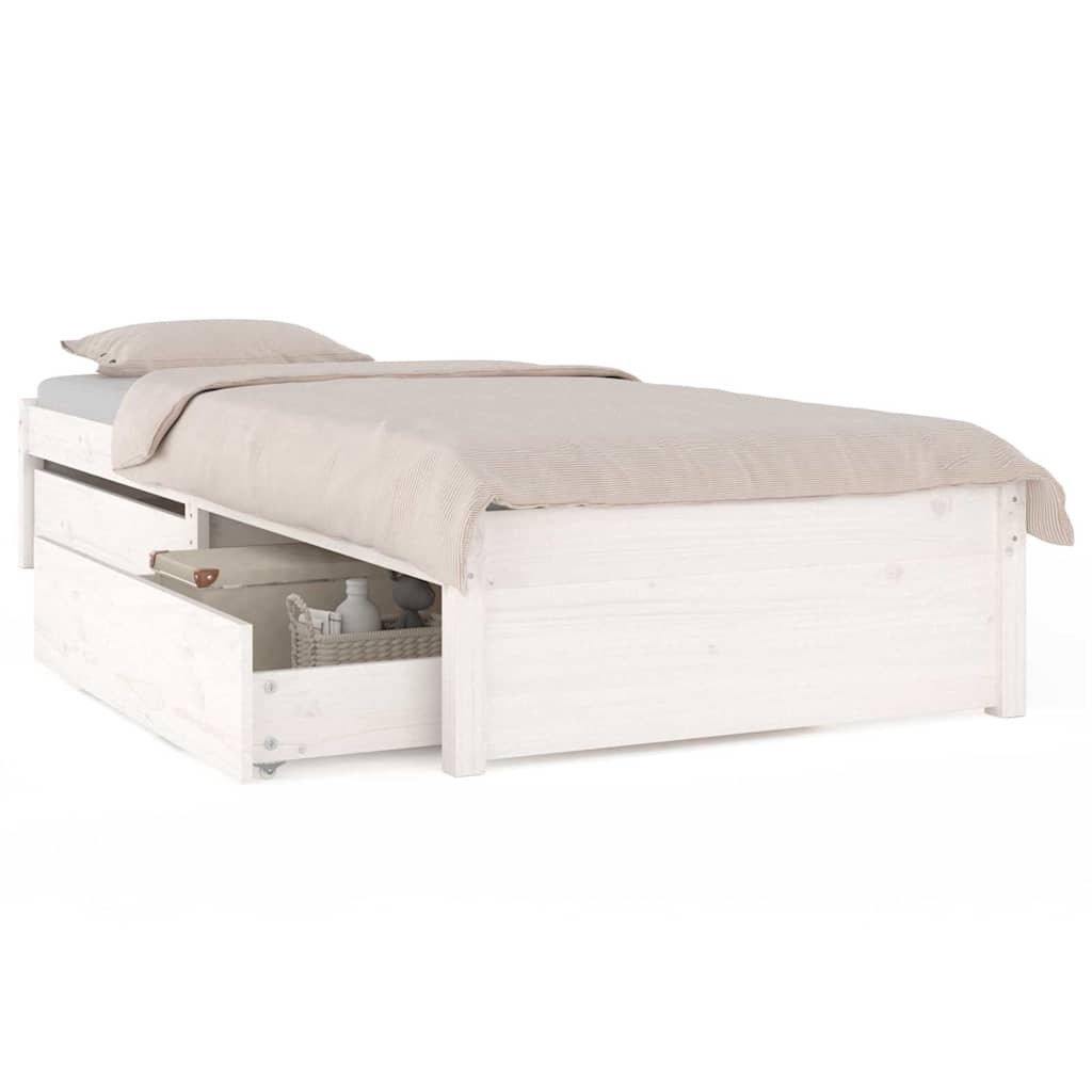 Vidaxl bedframe met lades wit 90x200 cm
