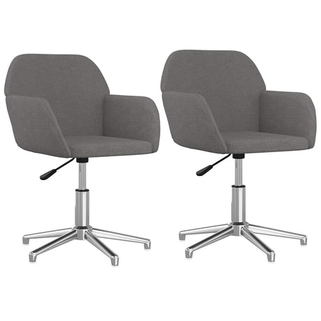 Vidaxl eetkamerstoelen draaibaar 2 st stof lichtgrijs