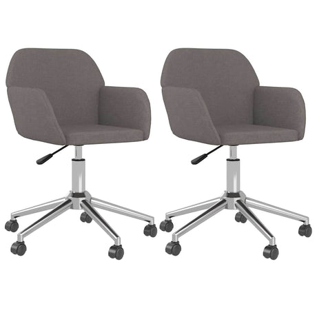 Vidaxl eetkamerstoelen draaibaar 2 st stof donkergrijs