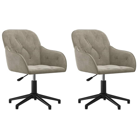 Vidaxl eetkamerstoelen draaibaar 2 st fluweel lichtgrijs
