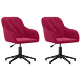 Vidaxl eetkamerstoelen draaibaar 2 st fluweel wijnrood