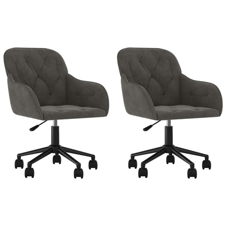 Vidaxl eetkamerstoelen draaibaar 2 st fluweel donkergrijs