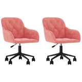 Vidaxl eetkamerstoelen draaibaar 2 st fluweel roze