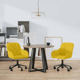 Vidaxl eetkamerstoelen draaibaar 2 st fluweel geel