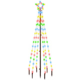 Vidaxl Weihnachtsbaum mit Bodenstift 108 LEDs Multi -geläutet 180 cm