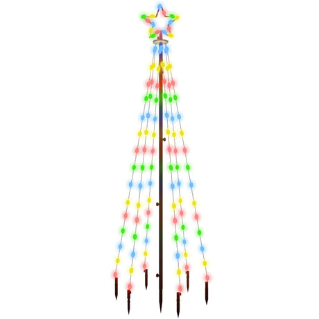 Vidaxl Weihnachtsbaum mit Bodenstift 108 LEDs Multi -geläutet 180 cm