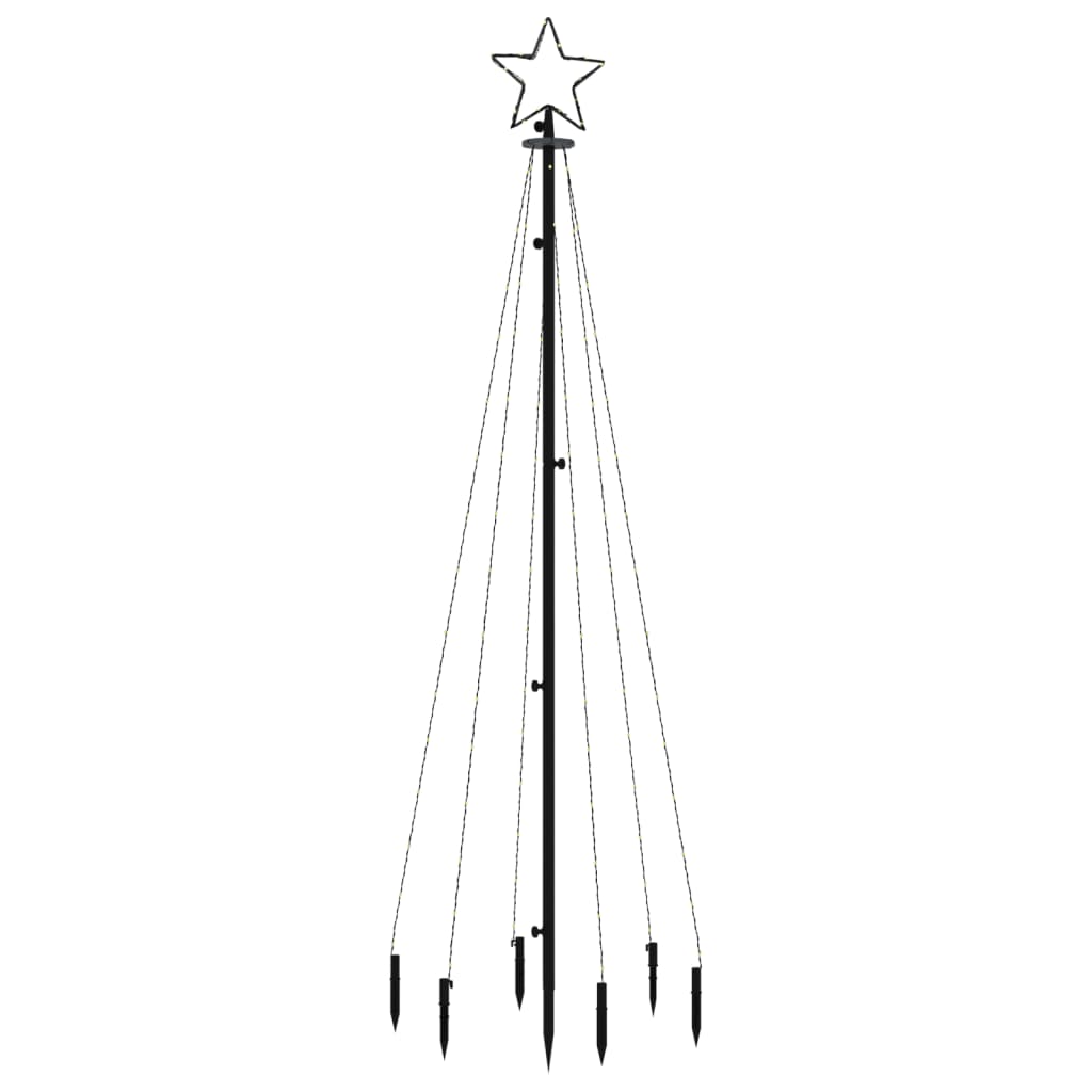 Vidaxl Weihnachtsbaum mit Bodenstift 108 LEDs Multi -geläutet 180 cm
