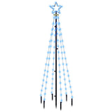 Vidaxl Weihnachtsbaum mit Bodenstift 108 LEDs Blau 180 cm