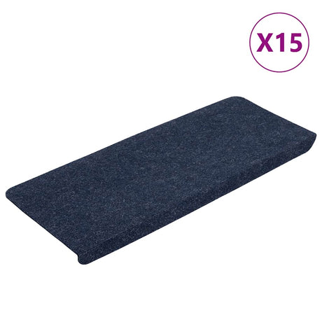 Vidaxl Treppenmatten Selbstadhäsiv 15 ST 65x24,5x3,5 cm Blau