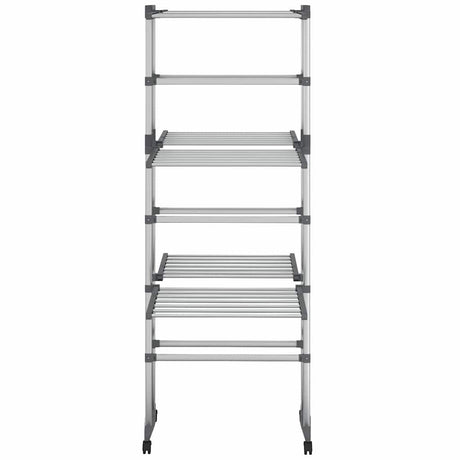 VidaXL Wäscheständer 3-lagig mit Rollen 60x70x129 cm silberfarben