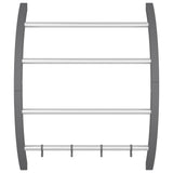 Vidaxl -Handtuchregal mit Haken 56x16x72 cm Aluminium Silber gefärbt