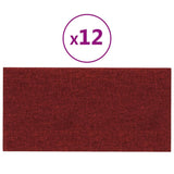 Vidaxl Wandpaneele 12 Stcs 0,54 m² 30x15 cm Stoffwein rot