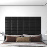 Vidaxl Wandpaneele 12 Stcs 0,54 m² 30 x 15 cm künstliches Leder schwarz