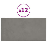 Vidaxl -Wandplatten 12 Stk 0,54 m² 30 x 15 cm Samt hellgrau