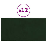 Vidaxl -Wandplatten 12 Stk 0,54 m² 30 x 15 cm Samt dunkelgrün