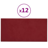 VIDAXL -Wandpaneele 12 Stcs 0,54 m² 30 x 15 cm Samtweinrot rot
