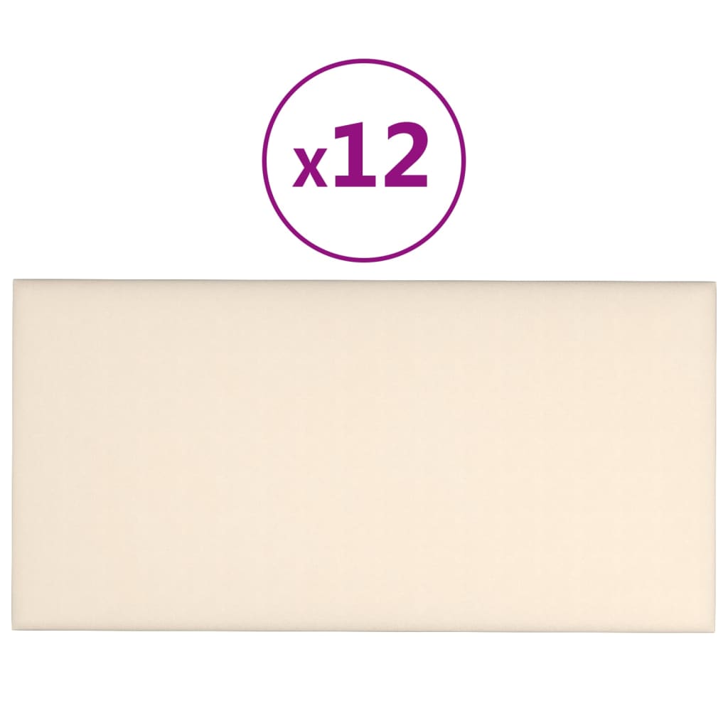 VIDAXL -Wandpaneele 12 Stcs 0,54 m² 30 x 15 cm Samtcreme -Colored