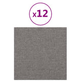 Vidaxl -Wandplatten 12 ST 1,08 m² 30 x 30 cm Stoff hellgrau
