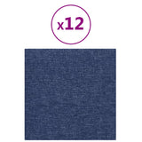 Vidaxl Wandpaneele 12 ST 1,08 m² 30 x 30 cm Stoff blau