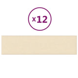 Vidaxl -Wandplatten 12 ST 1,08 m² 60x15 cm Stoffcreme -gelöscht