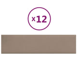 Vidaxl -Wandplatten 12 ST 1,08 m² 60x15 cm Kunstleder Cappuccinocolid