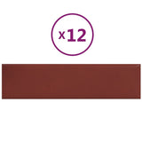 Vidaxl Wandpaneele 12 ST 1,08 m² 60x15 cm Künstlicher Lederwein rot