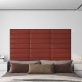 Vidaxl Wandpaneele 12 ST 1,08 m² 60x15 cm Künstlicher Lederwein rot